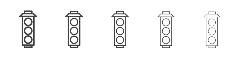 traffic light icon flat thin illustration symbol