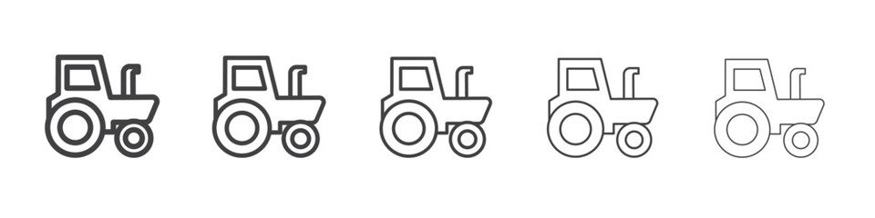 tractor icon flat thin illustration symbol