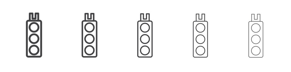 traffic light icon flat thin illustration symbol