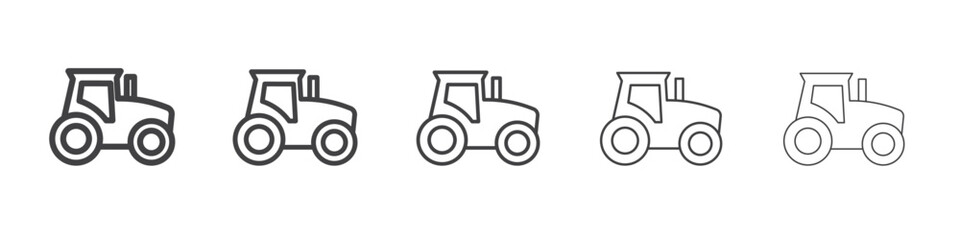 tractor icon flat thin illustration symbol