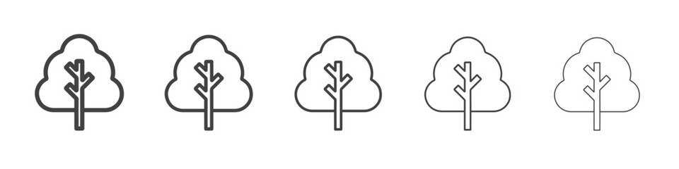 tree icon flat thin illustration symbol