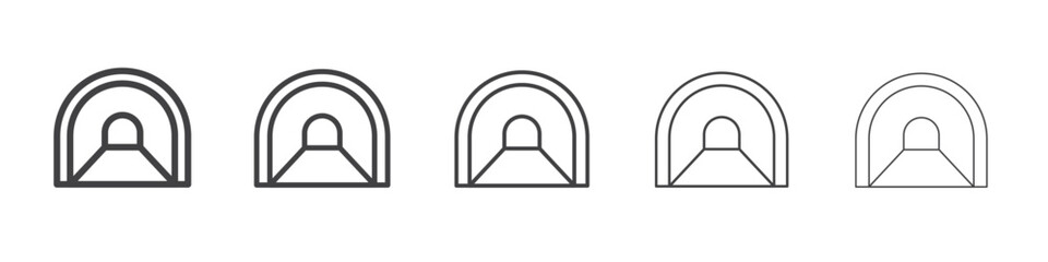 tunnel icon flat thin illustration symbol