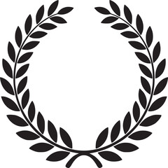 Laurel wreath vector graphic design element for logo design awards and achievement symbol black and white on transparent background