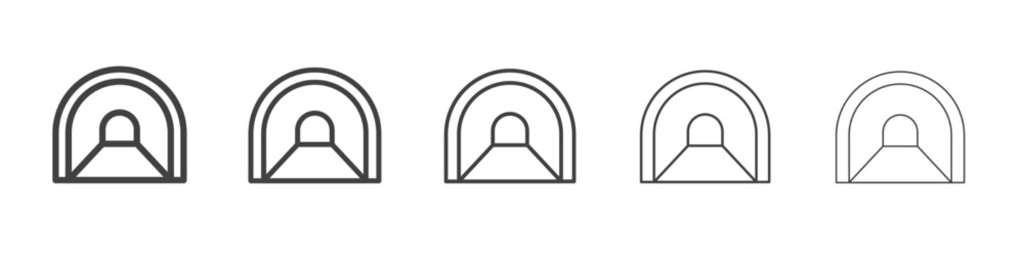 Fototapeta tunnel icon flat thin illustration symbol