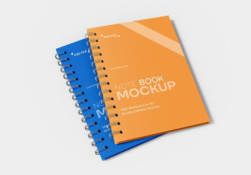 Stylish Notebook Mockup Featuring Spiral Bound Design