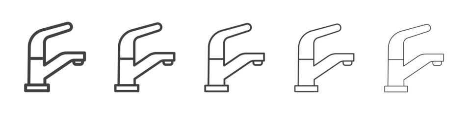 water tap icon flat thin illustration symbol