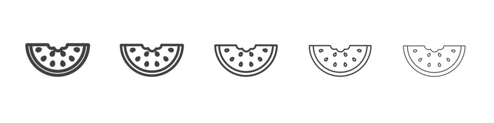 watermelon icon flat thin illustration symbol