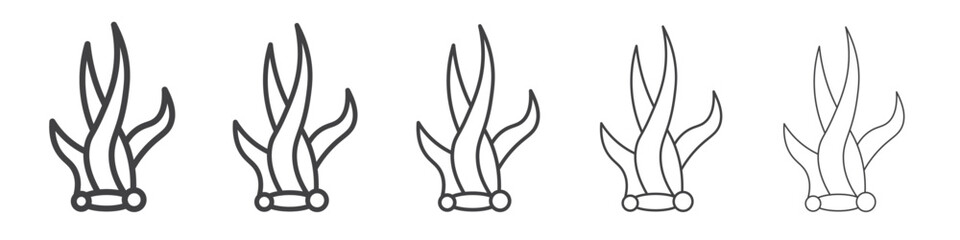 weed icon flat thin illustration symbol