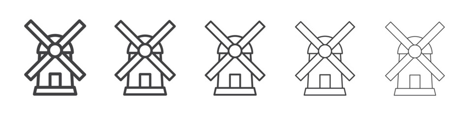 windmill icon flat thin illustration symbol