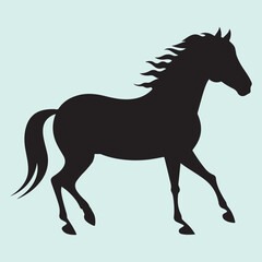 Fototapeta premium Arabian Horse Trot Running Silhouette Icon Majestic Equine Motion