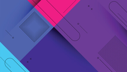 Abstract Background with Memphis Retro Style Element and Pastel Colorful