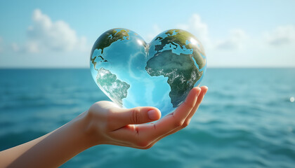 Earth heart held in hand