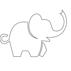 Creative elephant line art perfect for wildlife education, coloring activities, or printable animal worksheets.

