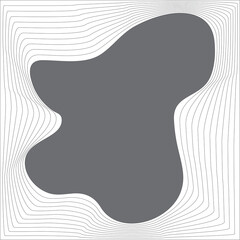 Square blend emblem. Curved line with frame element design