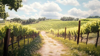 Fototapeta premium realistic spring vineyard