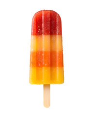 Three-layer fruit popsicle isolated on transparent background