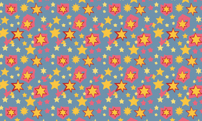 Festive Stars Seamless Pattern - Playful and Colorful Celebration Background