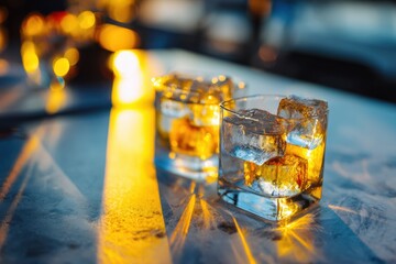 A Quiet Moment with Whiskey Glasses