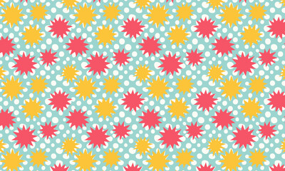 Colorful Starburst Seamless Pattern - Fun and Festive Party Background