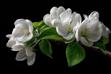 A Quartet of White Blossoms on a Dark Backdrop