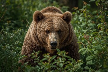 Powerful Bear in Sunlight Dappled Woods