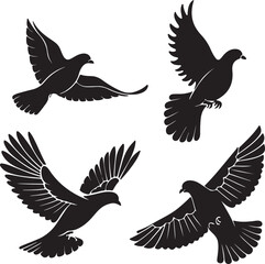 Obraz premium Bird Silhouette Vector Icon Design – Flying Animal Outline Graphic for Nature and Wildlife Themes