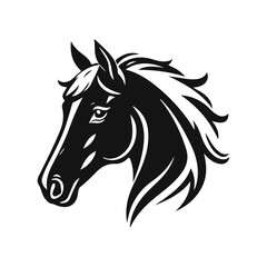 Horse head silhouette, horse head logo, animal emblem, horse symbol, vector illustration	
