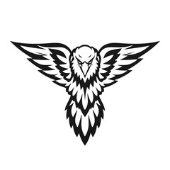 Flying eagle illustration, eagle spread wings, tribal bird, majestic hawk design, black bird silhouette