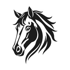 Horse head silhouette, horse head logo, animal emblem, horse symbol, vector illustration	