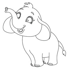 A detailed elephant sketch in outline format. Perfect for safari-themed crafts, nursery decor, and classroom printables.

