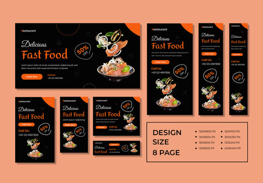 Delicious Food Web Banner Design Layout