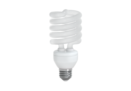 Energy saving LED light bulbs, energy saving light bulbs, transparent background