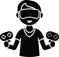 boy with a gaming controller vector