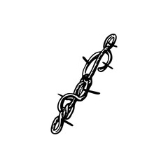  Barbed Chain Tattoo Style Vector – Hand Drawn Heavy Metal Symbol with Punk Edge – Dark Monochrome Illustration for Underground or Rock Graphic Design – SVG on Transparent