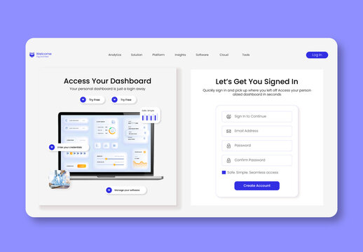Modern Login and Sign Up Page Template