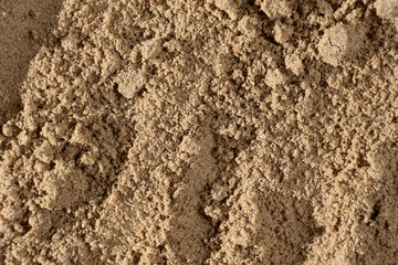 Flaxseed Flour Macro Texture Top View. Culinary Background