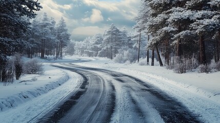 Obraz premium realism roads snow