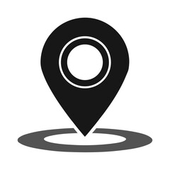 Simple Black Location Pin Icon GPS Navigation Marker