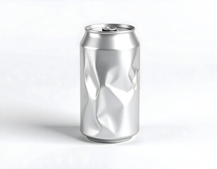 soda can mockup lying down with visible dents and crumples