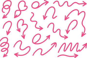 Chaotic & Random Hand-Drawn Arrows – Messy Sketches, Scribbles, and Swirling Pointer Elements 