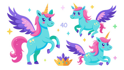 Magical Unicorn & Fairy Vector Art - Transparent Background