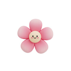 3d Smiling Pink Bloom with Personality