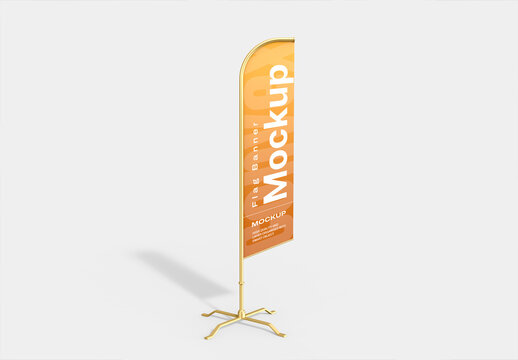 Feather Banner Mockup Isolated View