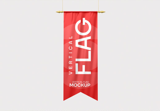 Vertical Flag Mockup Design