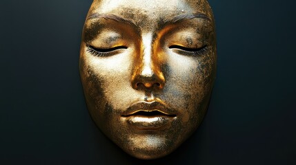 Obraz premium realistic gold face mask