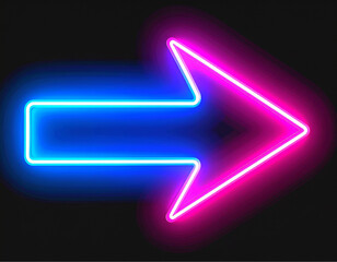 Neon Glowing Arrow Sign PNG 