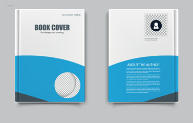 Book cover template design with a wavy pattern. Suitable for personal author's books, catalogs with goods for different companies. Vector graphics, abstract background.