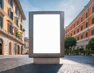 blank billboard rome street urban background advertising mockup