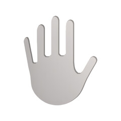 Fototapeta premium Hand illustration of human palm sign icon with five fingers, thumb, and arm gesture concept PNG background
