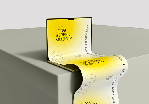 Laptop Screen Scroll Mockup Presentation Display